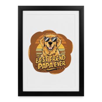 Dog with Sunglasses and Text for Best Friend - Framed poster (27 × 37 cm) - black - Front