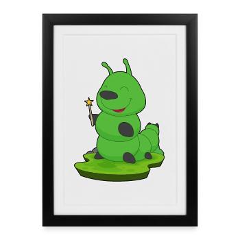 Caterpillar Wizard Wand - Framed poster (27 × 37 cm) - black - Front