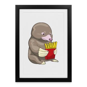 Mole french fries - Framed poster (27 × 37 cm) - black - Front