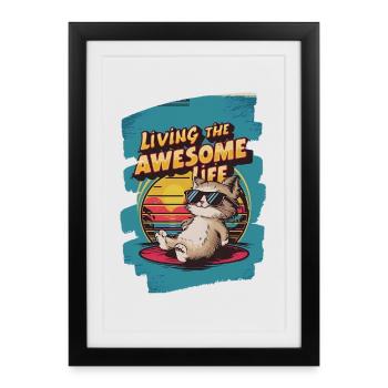 Live Chill Chat badass - Affiche encadrée (27 × 37 cm) - noir - Devant