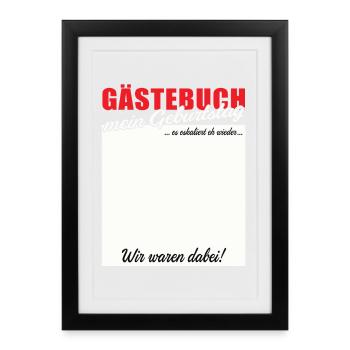 Guestbook Birthday Greeting - Framed poster (27 × 37 cm) - black - Front