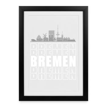 Bremen Hanseatic City Silhouette Skyline - Framed poster (27 × 37 cm) - black - Front