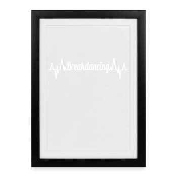 Breakdance Heartbeat - Framed poster (27 × 37 cm) - black - Front