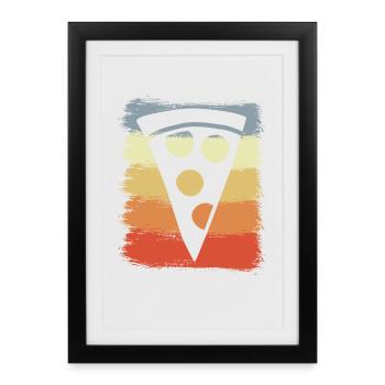 Vintage Pizza - Affiche encadrée (27 × 37 cm) - noir - Devant