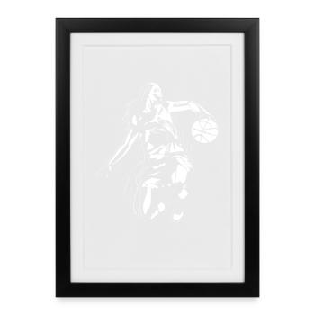 Basketball player - Framed poster (27 × 37 cm) - black - Front