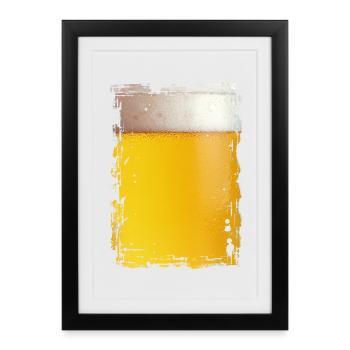 Bière - Affiche encadrée (27 × 37 cm) - noir - Devant