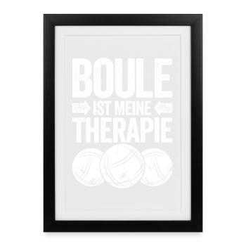 La boule est ma thérapie ! Joueur de boule - Affiche encadrée (27 × 37 cm) - noir - Devant