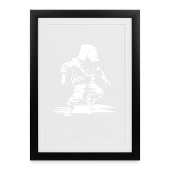Breakdance Sketch - Framed poster (27 × 37 cm) - black - Front