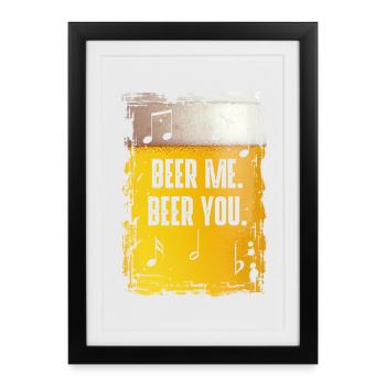 Bière-moi Beer You - Affiche encadrée (27 × 37 cm) - noir - Devant