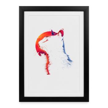Chat Look rétro - Affiche encadrée (27 × 37 cm) - noir - Devant