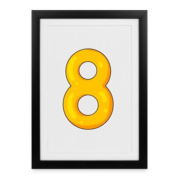 8 Yellow - Framed poster (27 × 37 cm) - black - Front