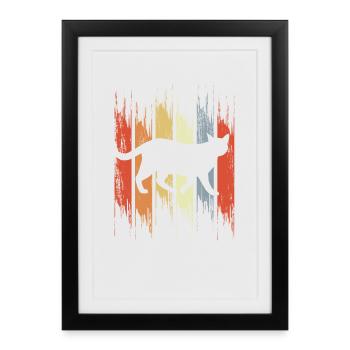 Chat au look vintage - Affiche encadrée (27 × 37 cm) - noir - Devant