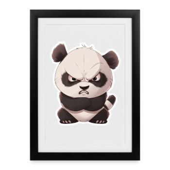 Mignon bébé panda panda cassé - Affiche encadrée (27 × 37 cm) - noir - Devant