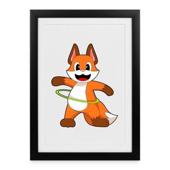 Fox Fitness Hoop Workout Gymnastics - Framed poster (27 × 37 cm) - black - Front