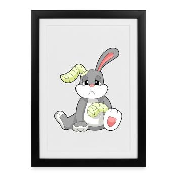 Bandage de lapin - Affiche encadrée (27 × 37 cm) - noir - Devant