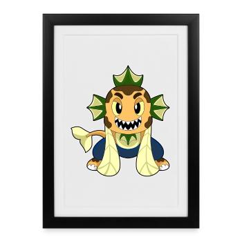 Fish Halloween Monster - Framed poster (27 × 37 cm) - black - Front