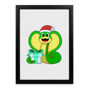 Forfait de Noël serpent - Affiche encadrée (27 × 37 cm) - noir - Devant