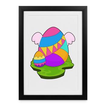 Easter Easter Eggs Angel Wings - Framed poster (27 × 37 cm) - black - Front