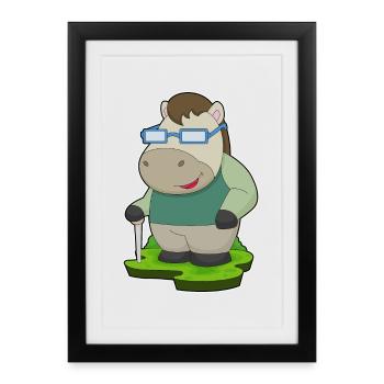 Lunettes pour chevaux - Affiche encadrée (27 × 37 cm) - noir - Devant
