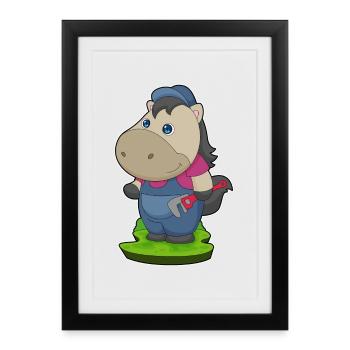 Pompe à eau Hydratation Pompe à eau Artisanat - Affiche encadrée (27 × 37 cm) - noir - Devant