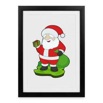 Forfait Noël Père Noël - Affiche encadrée (27 × 37 cm) - noir - Devant