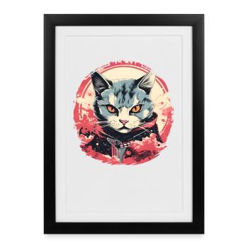 Cat Anime Style - Framed poster (27 × 37 cm) - black - Front