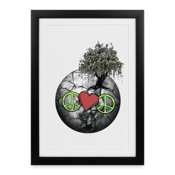 Planet Peace Heart Nature Conservation Earth Climate - Framed poster (27 × 37 cm) - black - Front