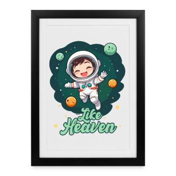 Comme le paradis - Astronaute - Affiche encadrée (27 × 37 cm) - noir - Devant