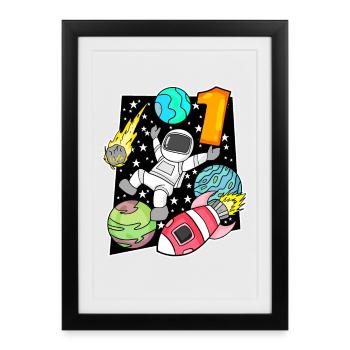 1 year old - school enrollment - Framed poster (27 × 37 cm) - black - Front