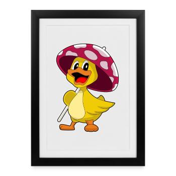 Parapluie de canard - Affiche encadrée (27 × 37 cm) - noir - Devant