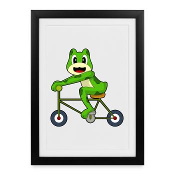 Frog Bicycle - Framed poster (27 × 37 cm) - black - Front