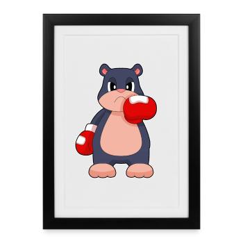 Mole Boxer Boxing Gloves Boxing - Framed poster (27 × 37 cm) - black - Front