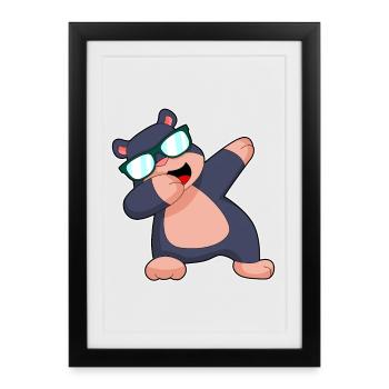 Maulwurf Hip Hip Tanz - Gerahmtes Poster (27 × 37 cm) - Schwarz - Vorne