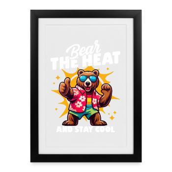 Cool bear with sunglasses and pun saying - Framed poster (27 × 37 cm) - black - Front