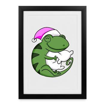 Chameleon Tired Sleep In - Framed poster (27 × 37 cm) - black - Front