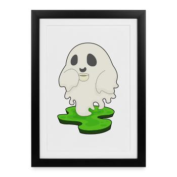Ghost Halloween Coffee - Framed poster (27 × 37 cm) - black - Front