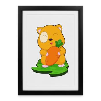 Hamster Carotte - Affiche encadrée (27 × 37 cm) - noir - Devant
