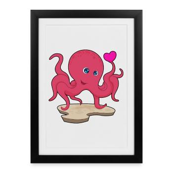 Cœur de pieuvre - Affiche encadrée (27 × 37 cm) - noir - Devant