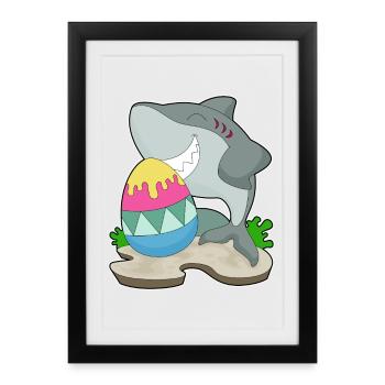 Hai Ostern Osterei - Gerahmtes Poster (27 × 37 cm) - Schwarz - Vorne