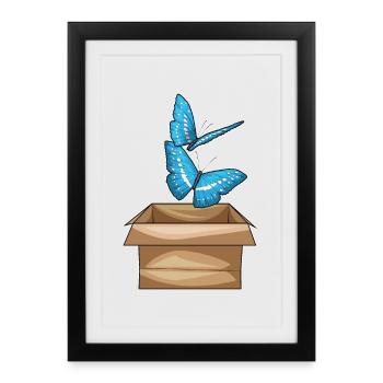 Butterfly Cardboard - Framed poster (27 × 37 cm) - black - Front