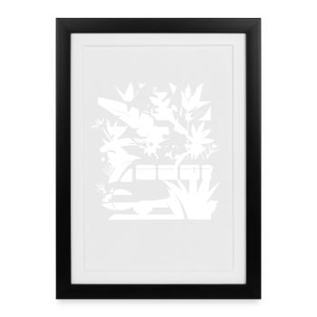 Chemin de fer de dessin animé - Affiche encadrée (27 × 37 cm) - noir - Devant
