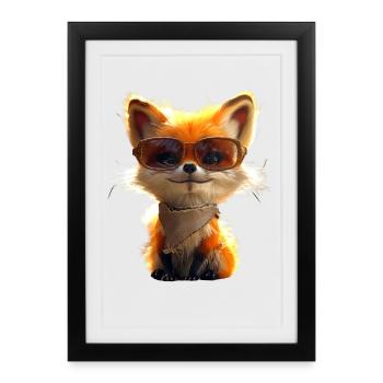 Fox I Love Foxes Red Fox Wild Cute Fox - Framed poster (27 × 37 cm) - black - Front