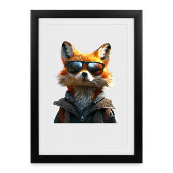 Fox I Love Foxes Red Fox Wild Cute Fox - Framed poster (27 × 37 cm) - black - Front