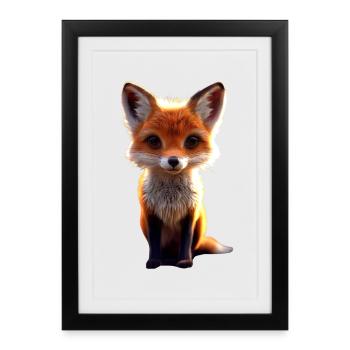 Fox I Love Foxes Red Fox Wild Cute Fox - Framed poster (27 × 37 cm) - black - Front