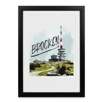 Brocken transmitter and second-hand shop - Framed poster (27 × 37 cm) - black - Front