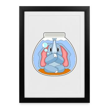 Elephant Aquarium - Framed poster (27 × 37 cm) - black - Front