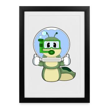 Caterpillar Aquarium - Affiche encadrée (27 × 37 cm) - noir - Devant