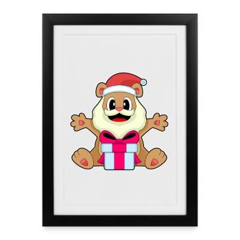 Bear Christmas Package - Framed poster (27 × 37 cm) - black - Front