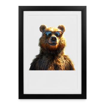Brown Bear, Grizzly Bear, Bear Brothers, Dad, Wild Bears - Framed poster (27 × 37 cm) - black - Front