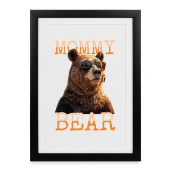 Maman Ours Maman Ours Fête des Mères Grizzly - Affiche encadrée (27 × 37 cm) - noir - Devant